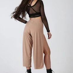 REV ACTIV Sensual Flow Pants (with Leg Slit) - Coffee Loungewear Bottoms