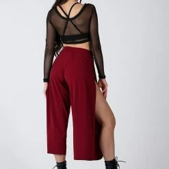 Back In Stock REV ACTIV Sensual Flow Pants (with Leg Slit) - Wine