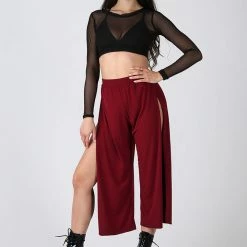 Back In Stock REV ACTIV Sensual Flow Pants (with Leg Slit) - Wine