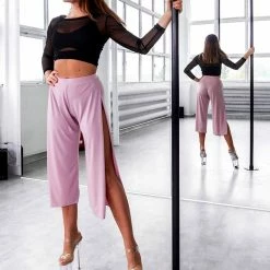 Loungewear Bottoms REV ACTIV Sensual Flow Pants (with Leg Slit) - Rose Pink