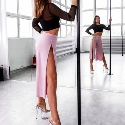 Loungewear Bottoms REV ACTIV Sensual Flow Pants (with Leg Slit) - Rose Pink