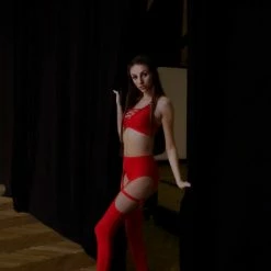 Bandurska Simone Leggings - Ribbed Red