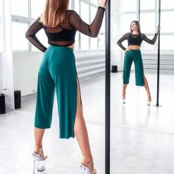 Loungewear Bottoms REV ACTIV Sensual Flow Pants (with Leg Slit) - Malachite