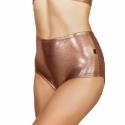Cleo The Hurricane High Waisted Shorts - Metallic Rose Gold