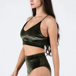 REV ACTIV High Waist Shorts - Olive Velvet
