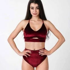 REV ACTIV High Waist Shorts - Wine Velvet All Pole Wear