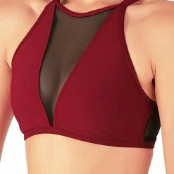 Tops Dragonfly Victoria Sports Bra - Burgundy Mesh