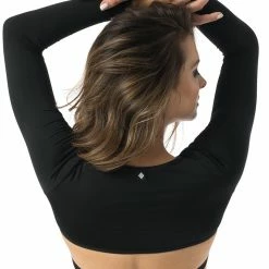 Poledancerka Wave Long Sleeve Top - Black