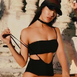 All Pole Wear Hamade Activewear High Waisted Sling Bottoms - Black